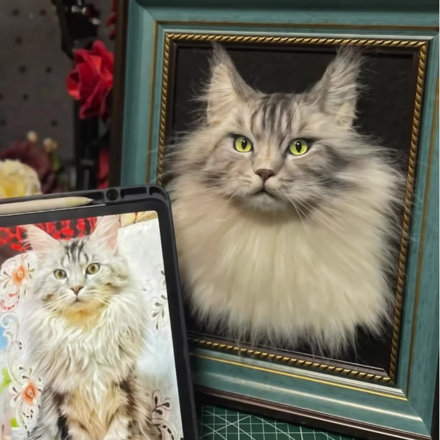Framed Pet Portrait-Cat