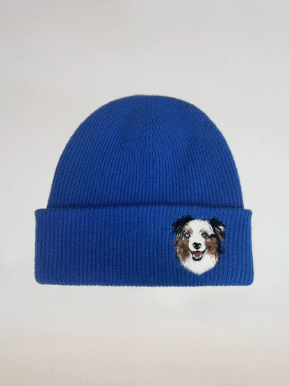 Custom Wool Needle Felt Embroidered Pet Portraits Beanie